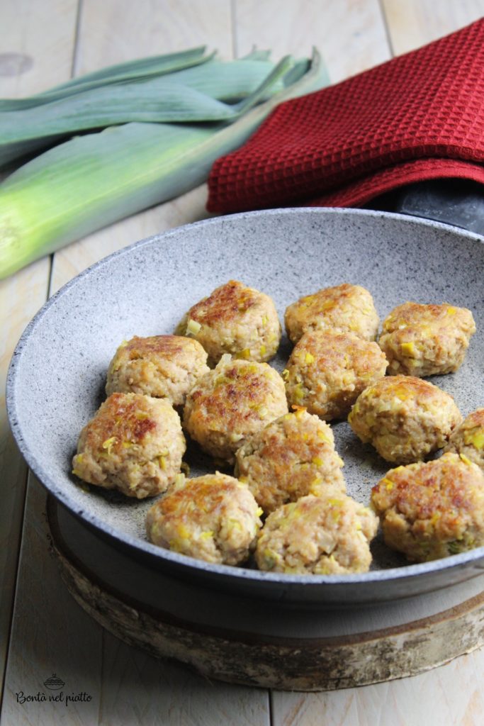 Polpette con porri e robiola