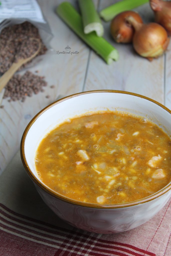 Zuppa di lenticchie e riso