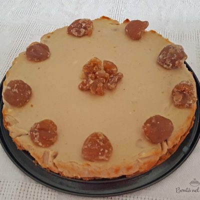 Cheesecake con crema di marroni e marron glacé